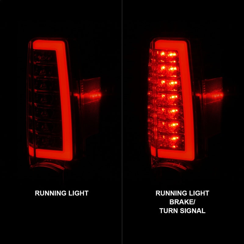 ANZO 2004-2012 Chevrolet Colorado/ GMC Canyon LED Tail Lights w/ Light Bar Chrome Housing Red/Clear - 311384