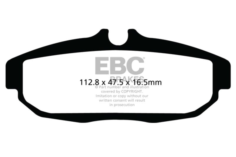 EBC 12 Ford Mustang 5.8 Supercharged (GT500) Shelby Ultimax2 Rear Brake Pads - UD1562 for 2012-2014 Ford Mustang - front view