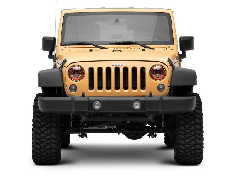 Raxiom 07-18 Jeep Wrangler JK 7-In LED Headlights- Red Housing- Clear Lens - J154701