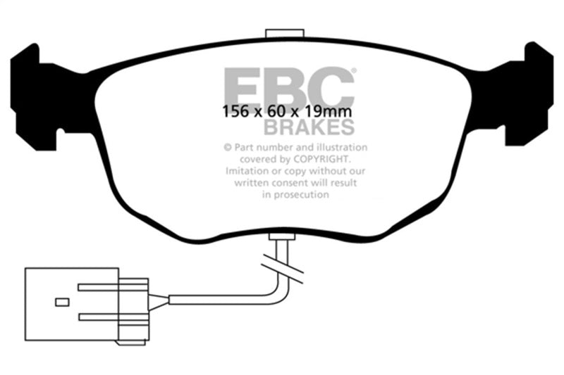 EBC 98-99 Ford Contour 2.5 SVT Yellowstuff Front Brake Pads - DP4956R