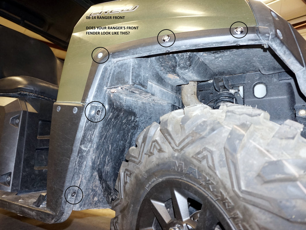 RokBlokz Polaris RANGER 08-14 Mud Flaps FRONT & REAR