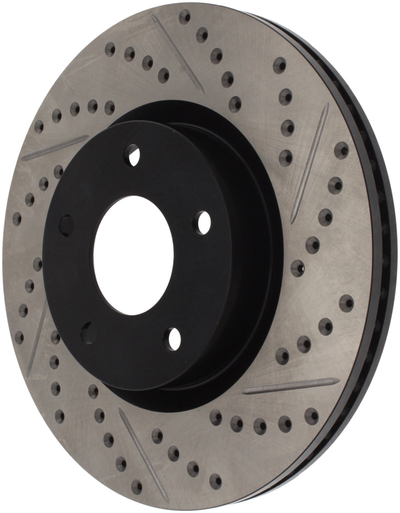 StopTech 1/02-05 Infiniti G35 (alloy disc) / 6/02-05 Nissan 350Z Slotted &amp; Drilled Right Front Rotor - 127.42074R