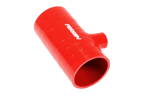 Perrin 2022+ Subaru WRX Red 3in Turbo Inlet Hose w/ Nozzle (Short) - PSP-INT-426RD by Perrin Performance - front view
