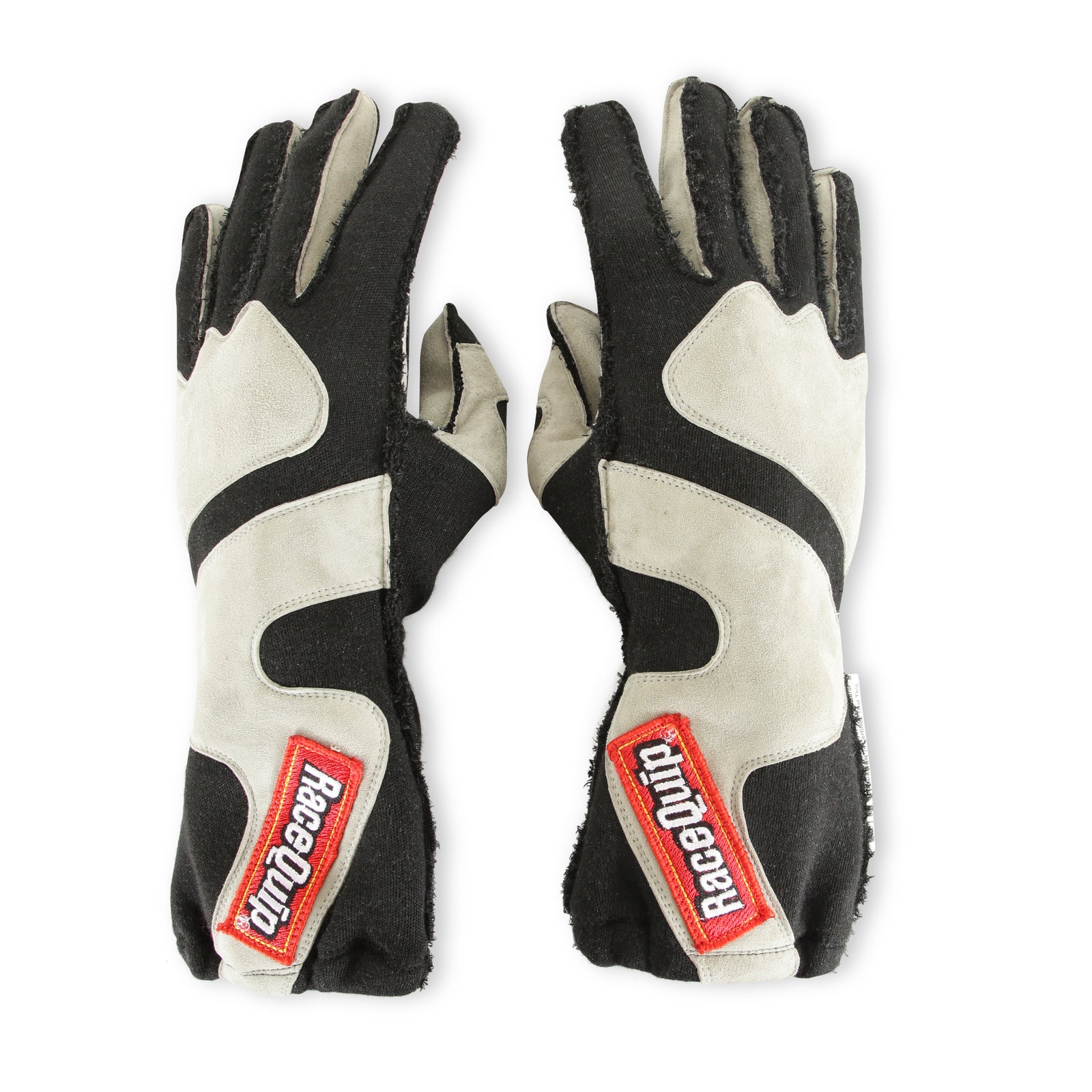 RaceQuip SFI-5 Gray/Black Large Outseam w/ Closure Glove