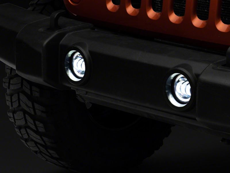 Raxiom 07-23 Jeep Wrangler JK &amp; JL Axial Series Halo LED Fog Lights- Amber - J130812