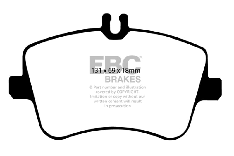 EBC 02-05 Mercedes-Benz C230 (W203) 1.8 Supercharged (European Model) Ultimax2 Front Brake Pads - UD872 for 2001-2007 Mercede