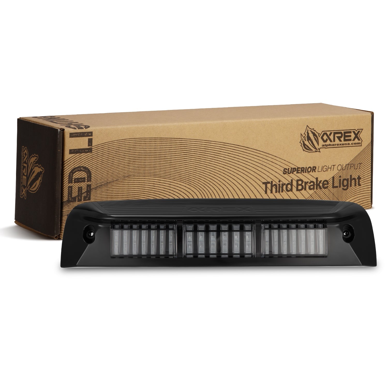 AlphaRex 09-18 Dodge Ram NOVA-Series 3rd Brake Light - Black - 220083 for 2009-2010 Dodge Ram 1500 - front view
