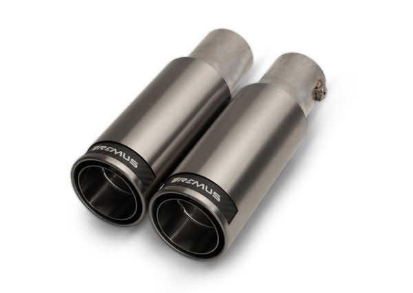 Remus 84mm Straight w/Carbon Insert Tail Pipe Set (Pair) - 0008 84CR by Remus