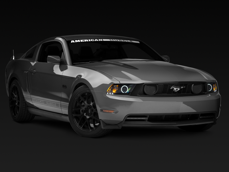 Raxiom 10-12 Ford Mustang w/ Headlights CCFL Halo Projector Headlights- Black Housing (Clear Lens) - 101685