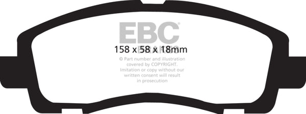 EBC 05-14 Honda Ridgeline 3.5 Greenstuff Front Brake Pads - DP61753 for 2006-2014 Honda Ridgeline - front view