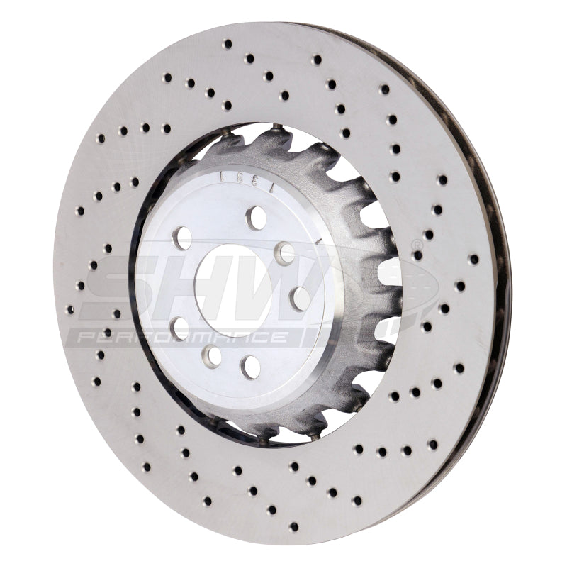 SHW 2020 BMW X5 M 4.4L Right Rear Cross-Drilled Lightweight Brake Rotor (34208074286) - BRR43508
