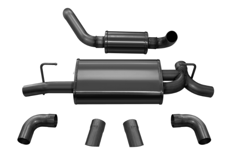 Corsa 2018-2024 Jeep Wrangler JL 2.5in Dual Rear Turn Down Exit Black Touring Axle-Back Exhaust - 21015BLK