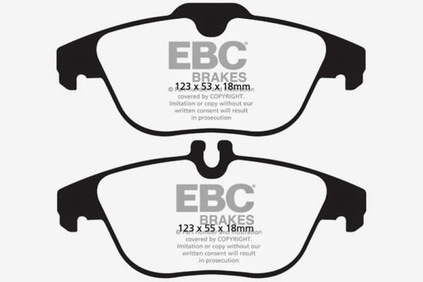 EBC 13-16 Mercedes-Benz GLK250 2.1 Twin TD Redstuff Rear Brake Pads - DP32012C for 2010-2015 Mercedes Benz GLK - front view