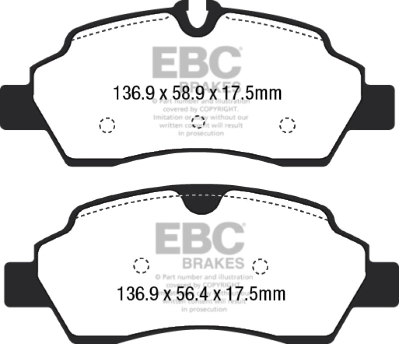EBC 15+ Ford Transit 2.2 TD Ultimax2 Rear Brake Pads - UD1775