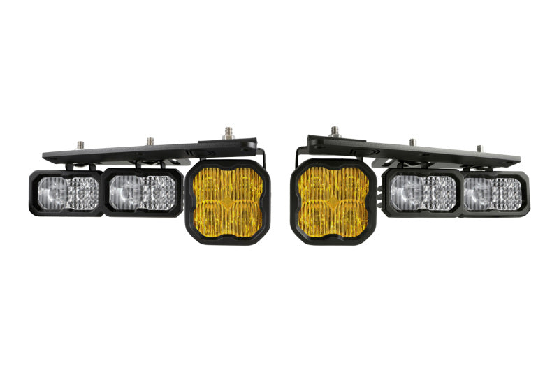 Diode Dynamics 2021 Ford Bronco Stage Series Fog Pocket Kit - Yellow Pro - DD7181 for 2021-2026 Ford Bronco - front view