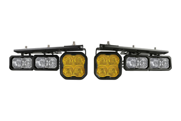 Diode Dynamics 2021 Ford Bronco Stage Series Fog Pocket Kit - Yellow Pro - DD7181 for 2021-2026 Ford Bronco - front view
