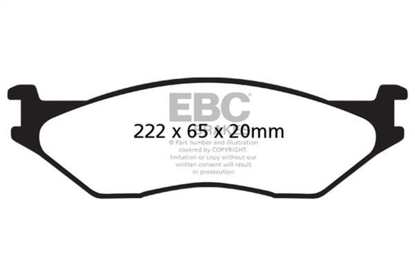 EBC 02-05 Ford Econoline E550 Yellowstuff Front Brake Pads - DP41653R by EBC - front view