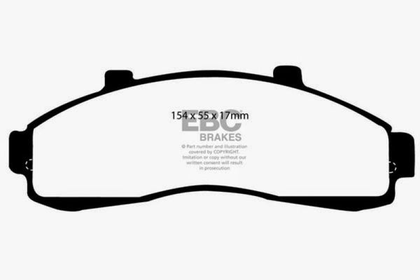 EBC 95-01 Ford Explorer 4.0 2WD Greenstuff Front Brake Pads - DP61199 for 1995-2002 Ford Ranger - front view
