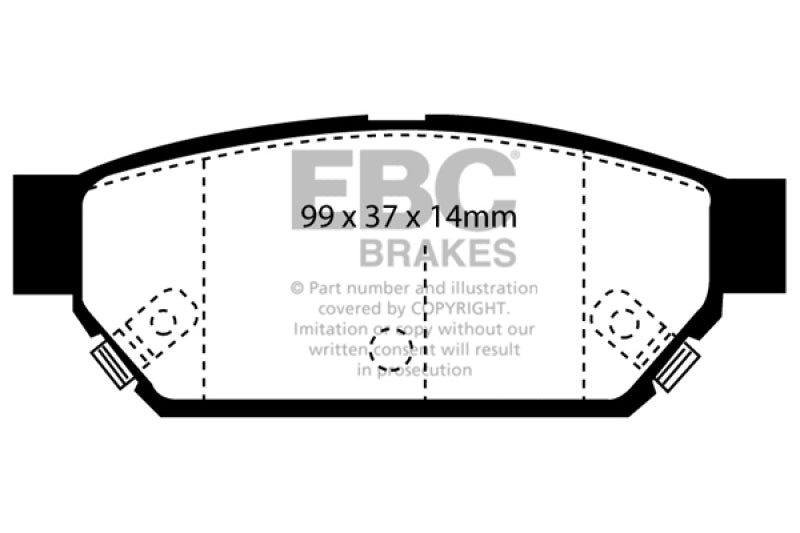 EBC 93-96 Eagle Summit 1.5 Yellowstuff Rear Brake Pads - DP4986R
