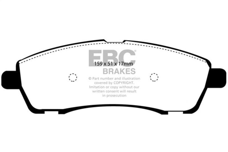 EBC 00-02 Ford Excursion 5.4 2WD Ultimax2 Front Brake Pads - UD824 for 1998-2004 Ford F 250 - front view