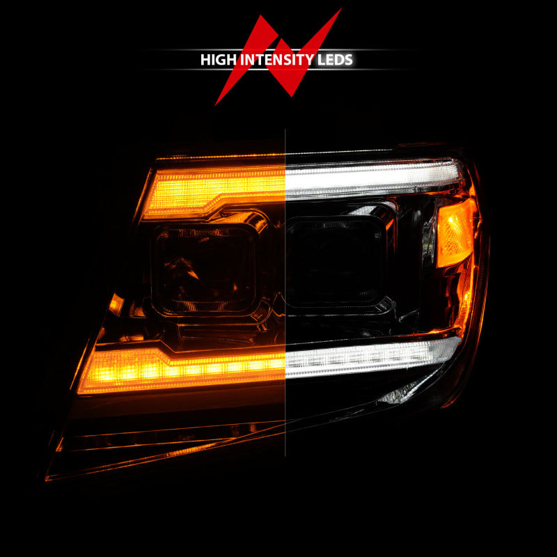 ANZO 09-20 Nissan Frontier Chrome Projector Plank Style DRL w/ Switchback &amp; Sequential LED DRL - 111598