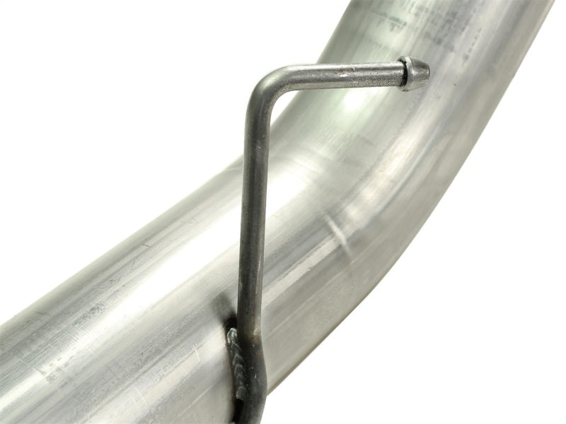aFe Atlas 5in DPF-Back Aluminized Steel Exh Sys Ford Diesel Trucks 11-14 v8-6.7L td wrinkled blk tip - 49-03055-B