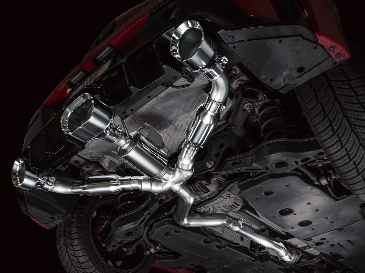 AWE 23-24 Toyota GR Corolla Track Edition Catback Exhaust - Chrome Silver Tips - 3020-52472