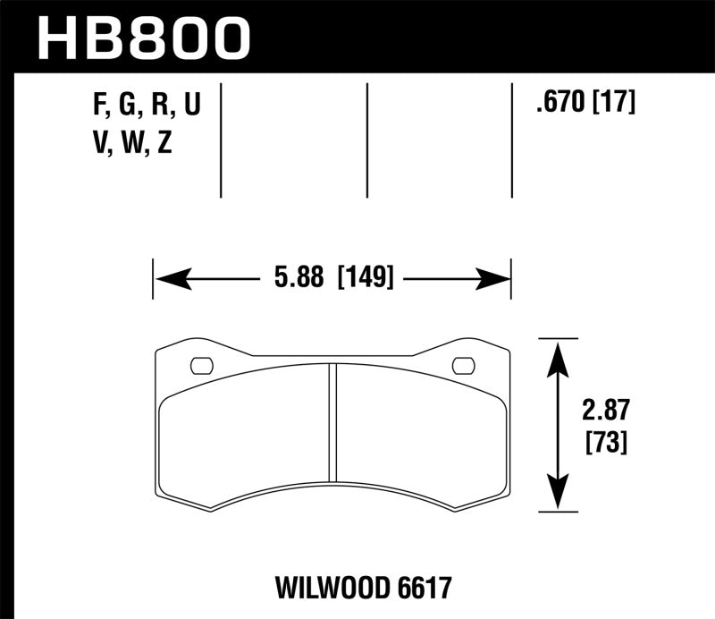 Hawk DTC-50 Motorsports Brake Pads - HB800V.800