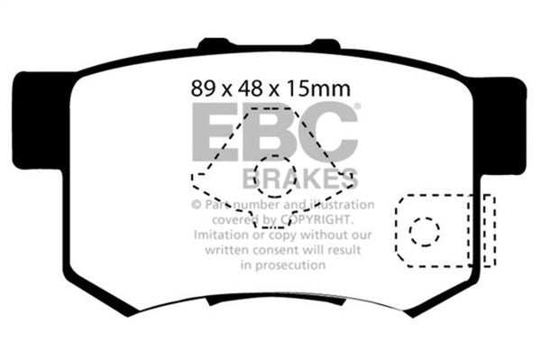 EBC 10-12 Acura RDX 2.3 Turbo Greenstuff Rear Brake Pads - DP21193/2 for 2010-2018 Acura RDX - front view