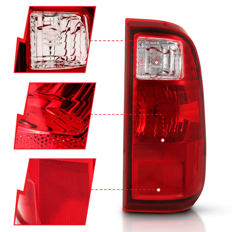 ANZO 2008-2016 Ford F-250 Taillight Red/Clear Lens (OE Replacement) - 311305