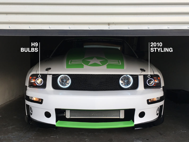 Raxiom 05-09 Ford Mustang Halogen 2010 Style LED Halo Headlights-Blk Hsng(Clear Lens/Excludes GT500) - 101682