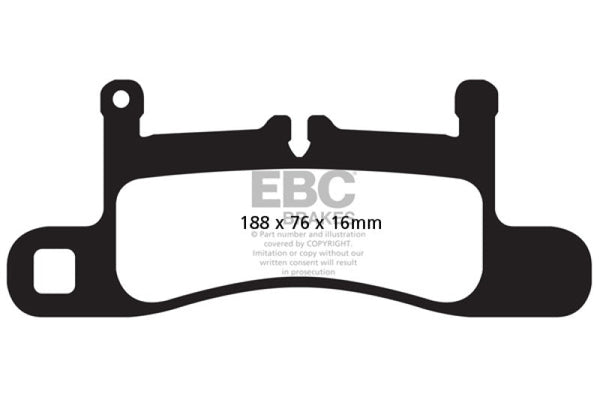 EBC 11+ Porsche Cayenne 3.0 Supercharged Hybrid Extra Duty Rear Brake Pads - ED92098 for 2010-2026 Porsche Cayenne - front vi