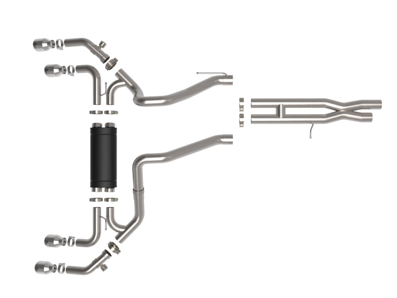 aFe Vulcan Series 2.5in 304SS Cat-Back Exhaust 2021+ Jeep Wrangler 392 6.4L w/ Polished Tips - 49-38098-P
