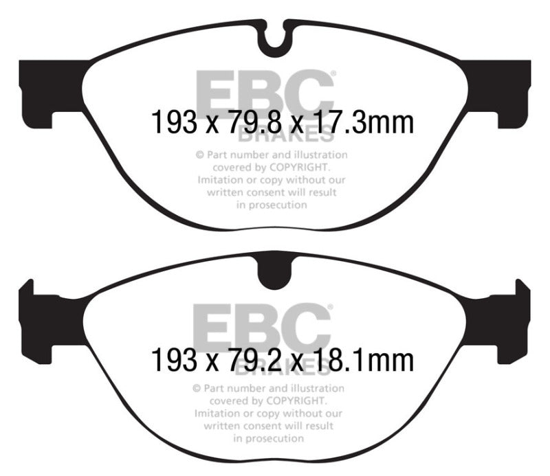 EBC 13+ Jaguar F-Type (Cast Iron Only) 3.0 Supercharged (380) Perf Pkg Redstuff Front Brake Pads - DP32191C