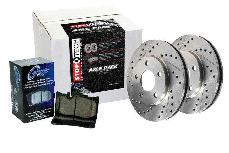 Sport Axle Pack, Drilled & Slotted, Rear - 978.42029R for 2007-2008 INFINITI G - front view