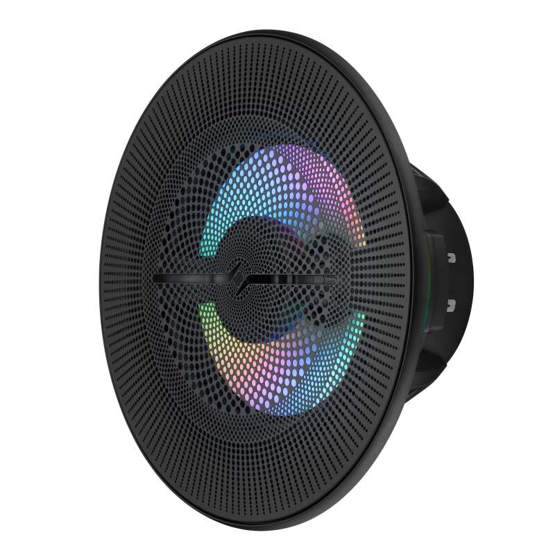 DS18 8in 2-Way 175 Watts RMS 4ohm Digital LED Lights Bullet Tweeter Black - NXL-LXY8/BK - angle view