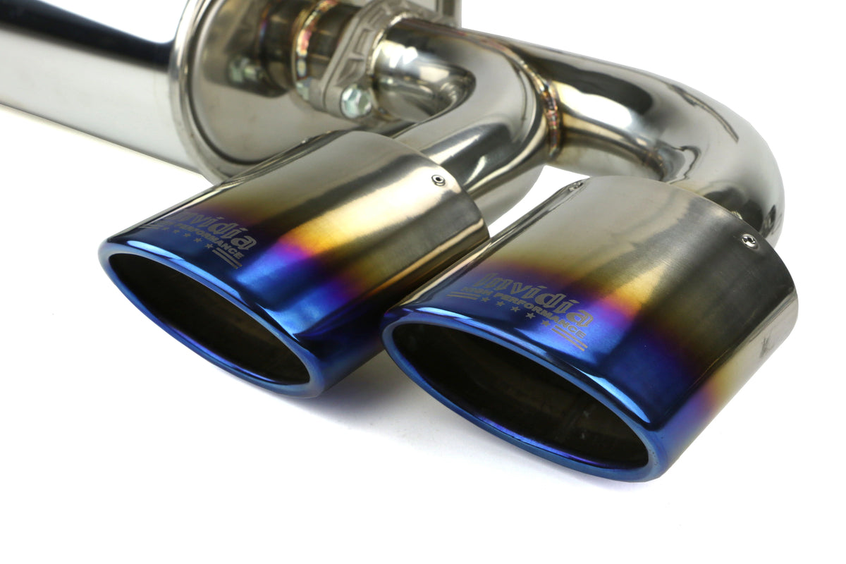 Invidia 15+ Volkswagen Golf-R Q300 Quad Oval Titanium Burnt Tips Cat-back Exhaust