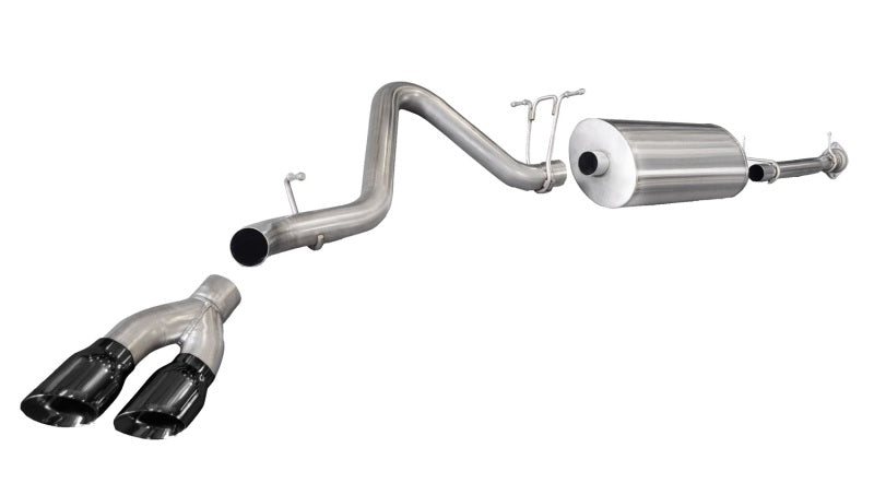 Corsa 11-13 GMC Sierra 6.0L V8 3in Cat-Back Single Side w Twin 4in Black Pro-Series Tips - 14792BLK
