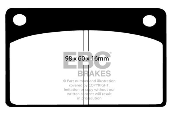 EBC 66-68 Volvo 140 1.8 Ultimax2 Front Brake Pads - UD043 for 1967-1974 Volvo 142 - front view
