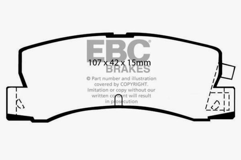 EBC 86-92 Toyota Corolla 1.6 Yellowstuff Rear Brake Pads - DP4629R