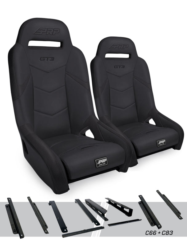 PRP Honda Talon GT3 Suspension Seats Kit (Pair) - Black - A7301-PORXP-C66-201