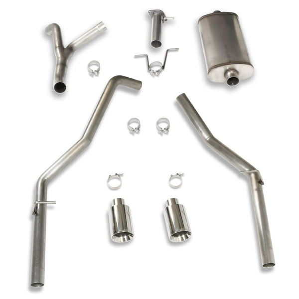 JBA 19-20 Ram 1500 5.7L 304SS Dual Rear Exit Cat-Back Exhaust - 30-1537 for 2019-2021 Ram 1500 - front view