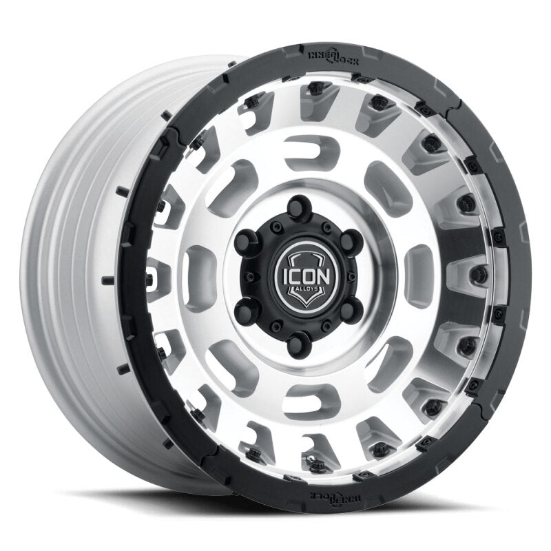 Icon Hammer Pro 17x8.5 / 6x5.5 / 25mm / 5.75in BS - Silver Machined - 21017859057SM for 2024-2025 Lexus GX - front view