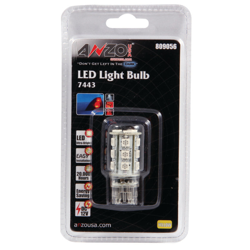 ANZO LED Bulbs Universal 7445 Amber - 18 LEDs 1 3/4in Tall - 809056