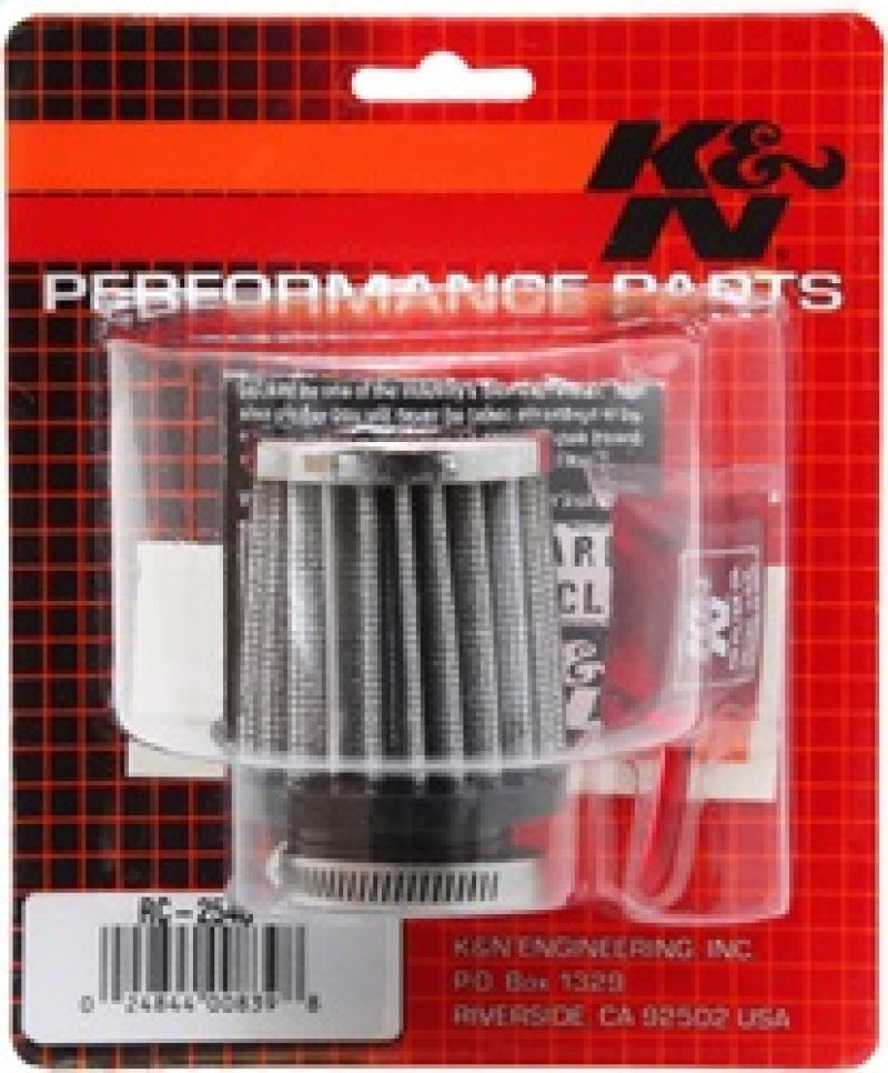 K&amp;N Universal Chrome Filter 1 1/8 inch FLG / 2 1/4 inch Bottom / 2 inch Top / 2.5 inch Height - RC-2540