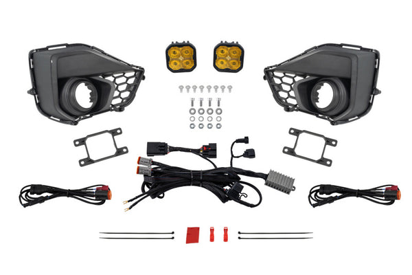 Diode Dynamics 2024 Ford Mustang GT SS3 Add-On Fog Lamp Kit Yellow Sport - DD7971 for 2024-2026 Ford Mustang - front view