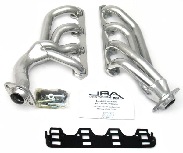 JBA 65-73 Ford Mustang 351W SBF w/T-5/Cable Clutch 1-5/8in Primary Silver Ctd Mid Length Header - 1655SJS for 1964-1973 Ford 