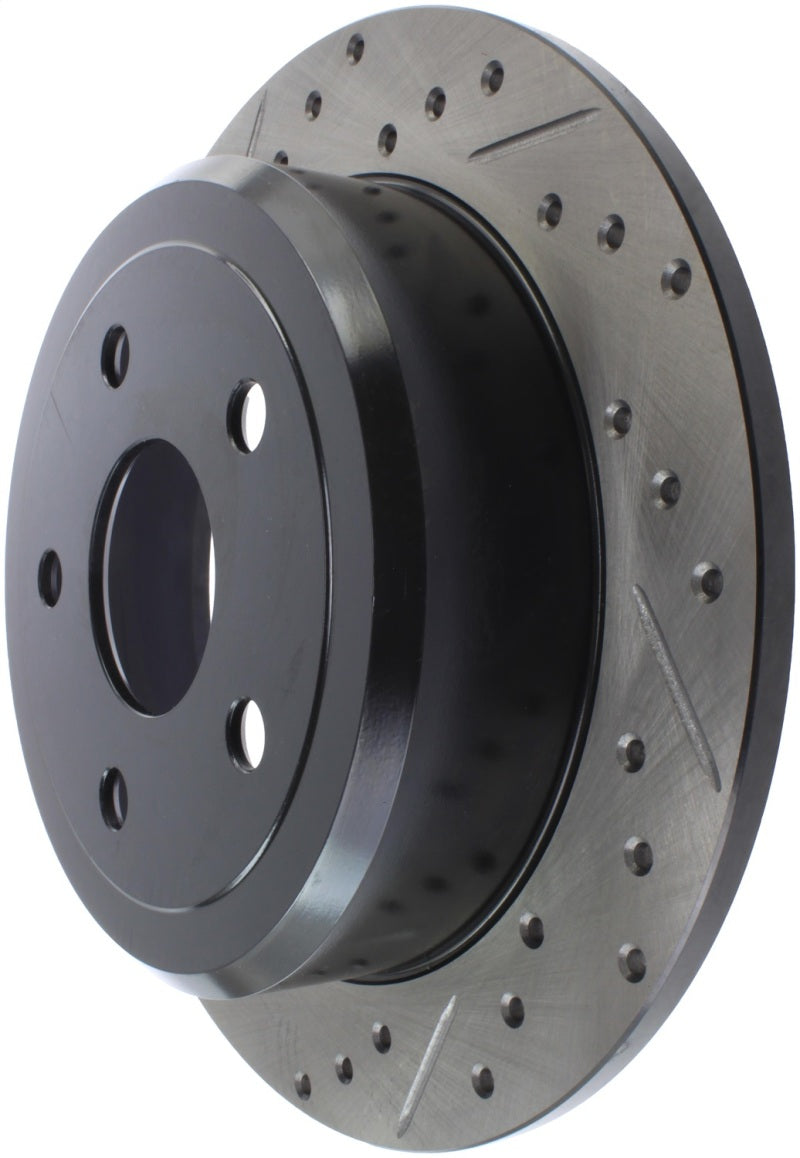 StopTech Power Slot 07-13 Jeep Wrangler Rear Right Drilled &amp; Slotted Rotor - 127.67067R