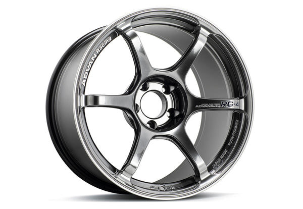 Advan RG-4 18x9 +25 5-114.3 Racing Hyper Black & Ring Wheel - YA48I25EHBR by Advan