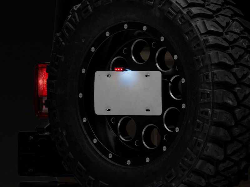 Raxiom 07-18 Jeep Wrangler JK Axial Series License Plate Bracket w/ LED Brake Light - J132759